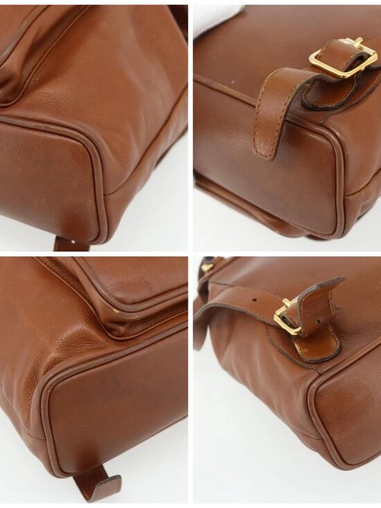 GUCCI Bamboo Backpack Leather Brown Gold 003 3444 0030 Auth bs35138 main image 11